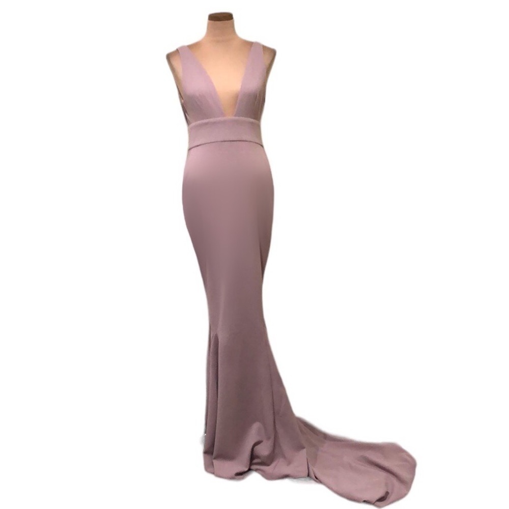 NWT ALAMOUR The Label Jovana Maxi Dress Size XS Mauve Dusty Pink Gown